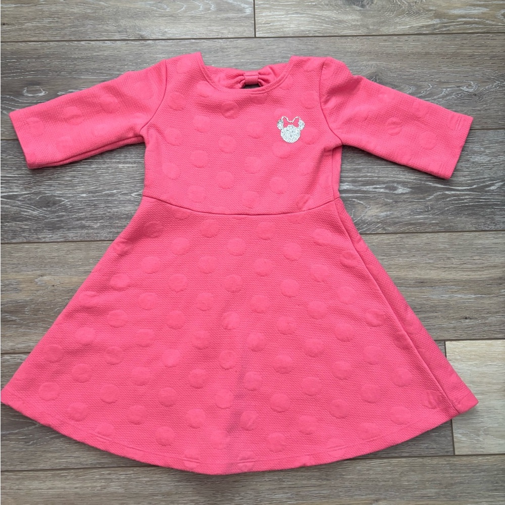 Disney Coral Polka Dot Kids Dress